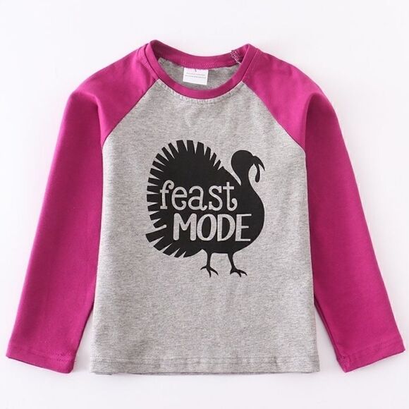 Feast Mode Thanksgiving Raglan Tee - Picture 1 of 3